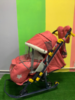 Коляска комбинированная «Ника Детям НД 7-3» джинс красный (арт. НД7-3/2)