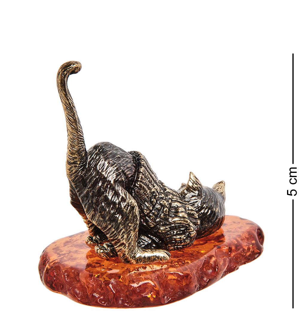 Народные промыслы AM-2002 Фигурка «Кот» (латунь, янтарь)