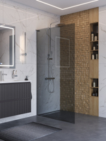 Душевая перегородка BelBagno UNO-L-1-TB-110-GR-Cr профиль хром, стекло серое