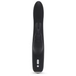 Черный вибратор с клиторальным отростком Greedy Girl Slimline Rabbit Vibrator - 22,8 см. (Цвет: черный)
