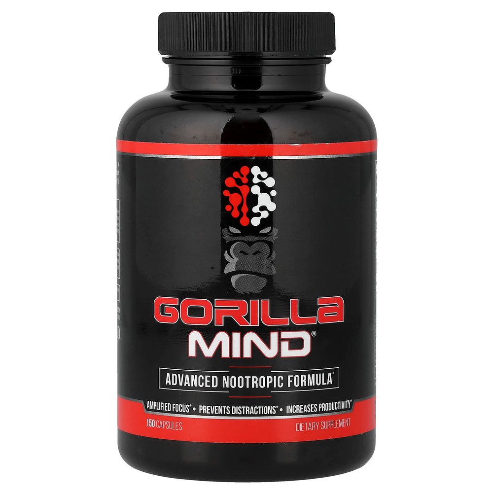 Gorilla Mind, улучшенная ноотропная формула, 150 капсул