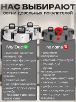 Набор посуды со складными ручками и крышками