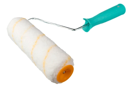 Валик малярный с пластиковой ручкой 200мм, Ø40мм, ворс 12мм иск.мех., бюгель Ø 6мм