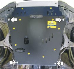Защита картера Двигателя, КПП. 3 мм, Сталь. для Honda Element 2002-2006 MOTODOR.10802