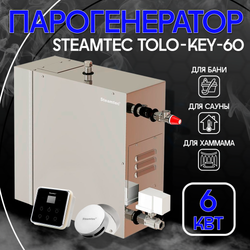 Steamtec TOLO KEY 60 - 6 кВт (ВЛАГОСТОЙКИЙ модуль управления), парогенератор для хамама и турецкой бани