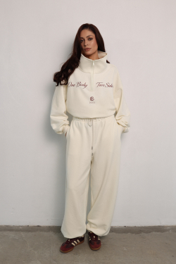 Брюки спорт кремовые