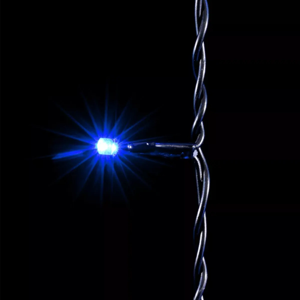 Светодиодный занавес 1*9 м., 900 синих LED ламп, черный провод ПВХ, LTC (PCL901-11-2B)