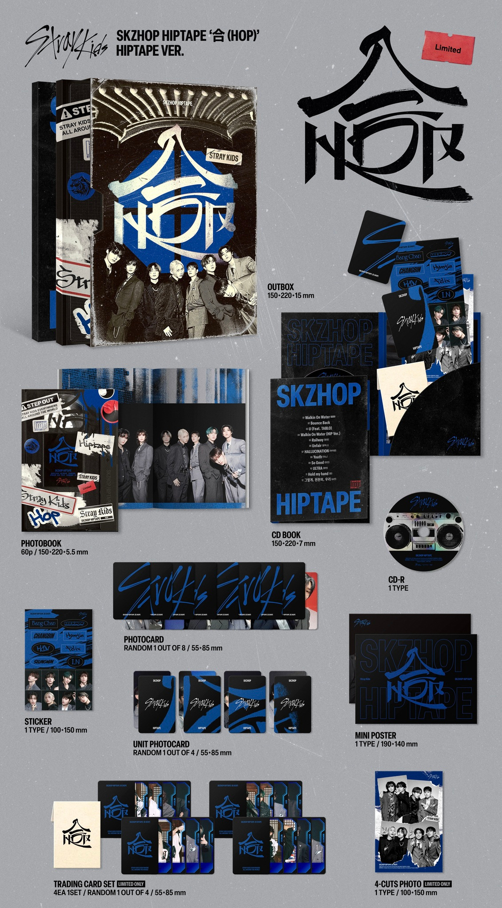 Альбом Stray Kids - SKZHOP HIPTAPE [合 (HOP)] (HIPTAPE Ver.) (Limited Edition)