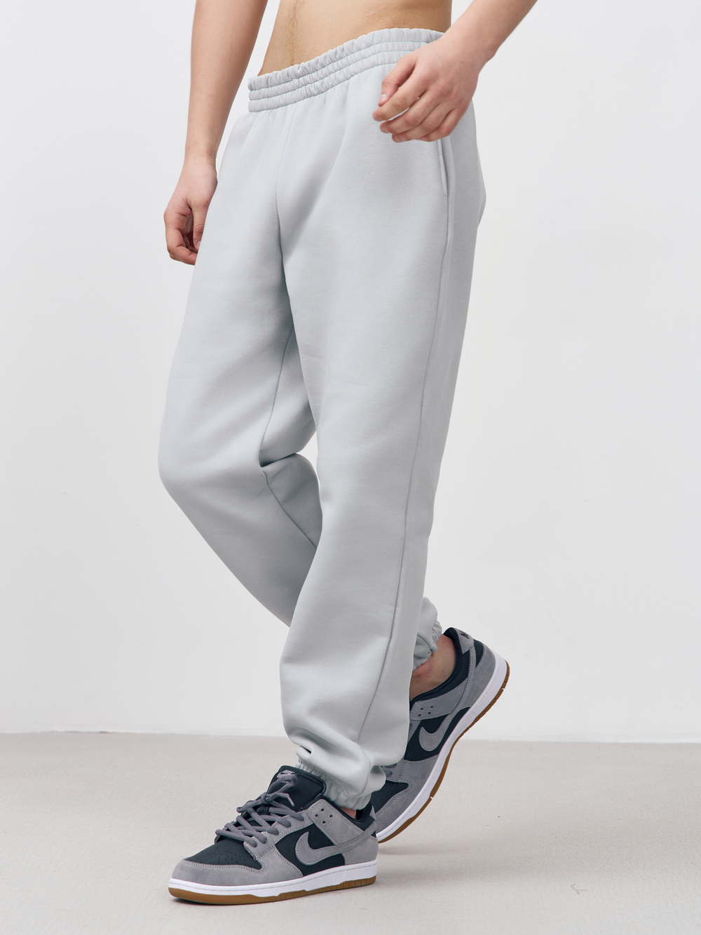 Брюки мусжкие с начесом "jogger fleece" (бетон)