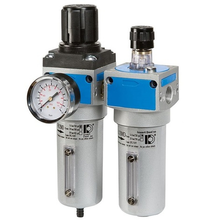 Блок подготовки воздуха 1/2", фильтр-осушитель, лубрикатор, регулятор давления, ECODORA (Италия)