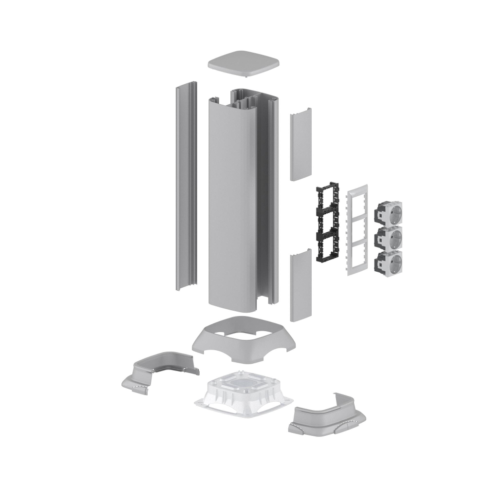 Алюминиевая колонна 0.5 м, цвет темно-серебристый металлик