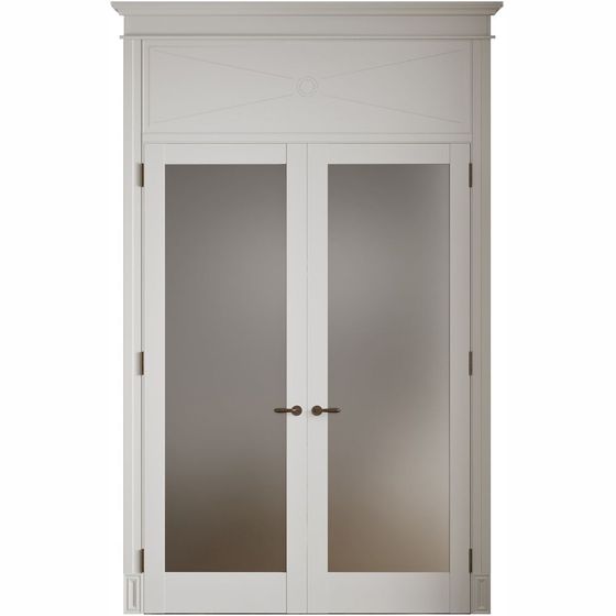 Двустворчатая распашная дверь эмаль Profil Doors 1.1.2 PM вайт остеклённая