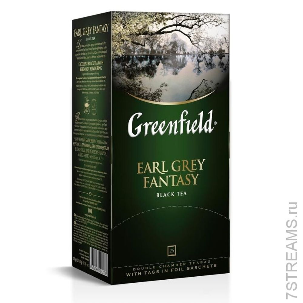 Чай черный Greenfield, Earl Grey Fantasy с ароматом бергамота, 25 пак