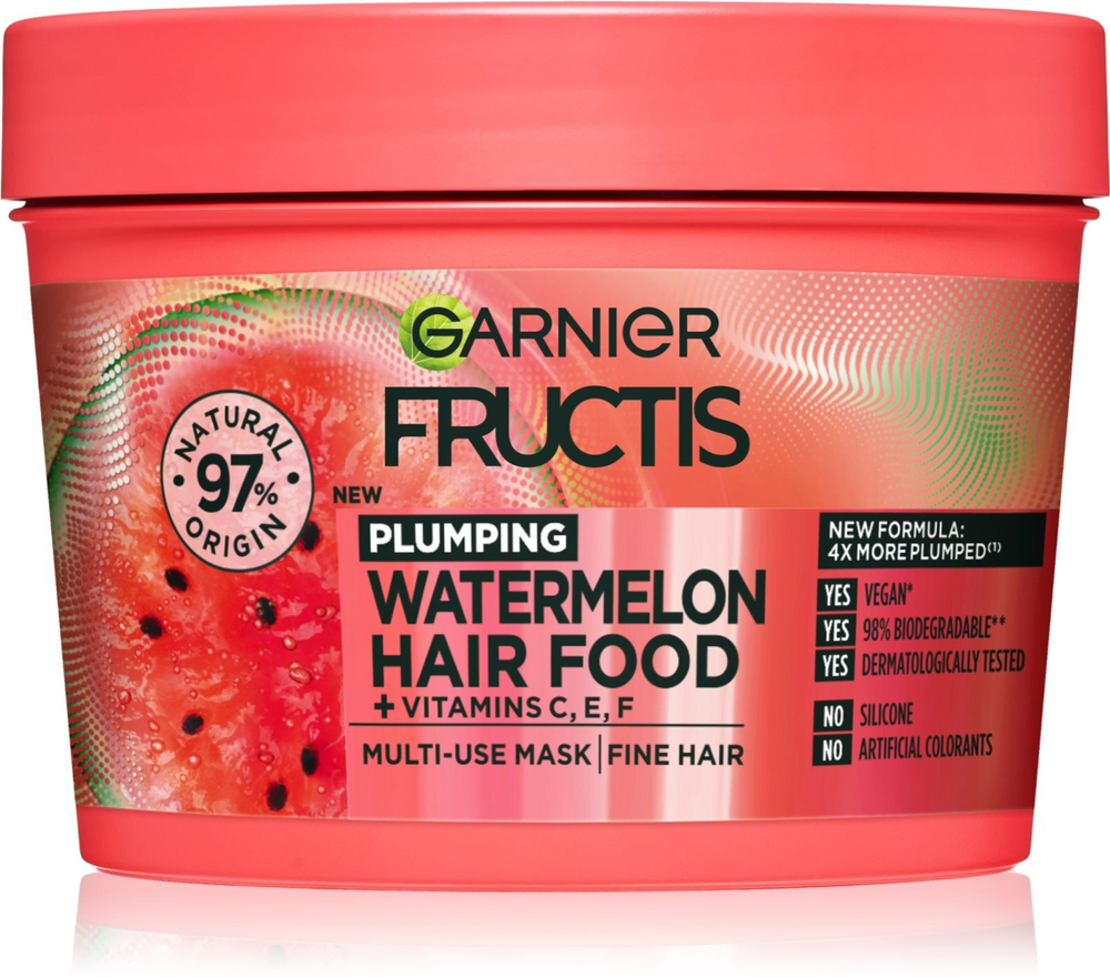 Garnier Fructis Watermelon Hair Food - маска для тонких и нежных волос /   390  ml  / GTIN 3600542389471