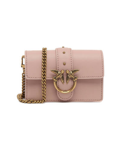 Кожаная сумка через плечо MICRO LOVE BAG ICON SIMPLY Pinko - пудро-розовый(100064 A0F1)