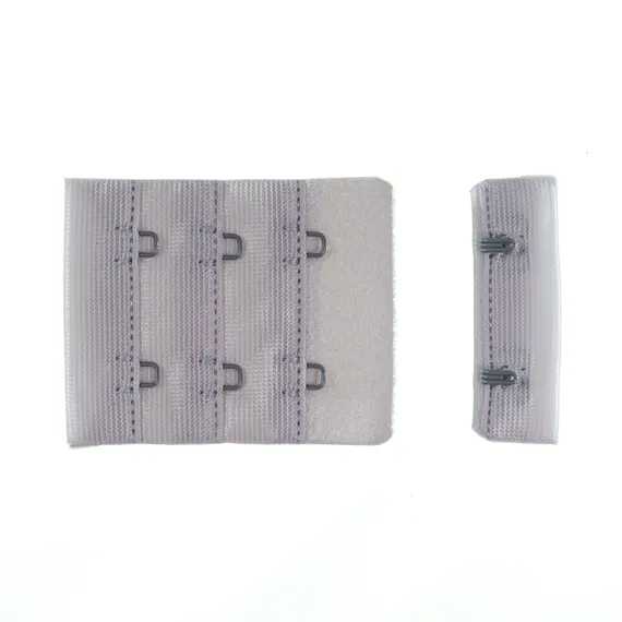 Застежка с крючками светло-серая 2 ряда (цв. 166), 44*55 мм