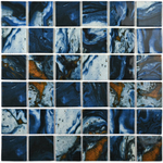Мозаика стеклянная Amuletto Art/Амулетто синий (48х48) 300х300х4.5 мм