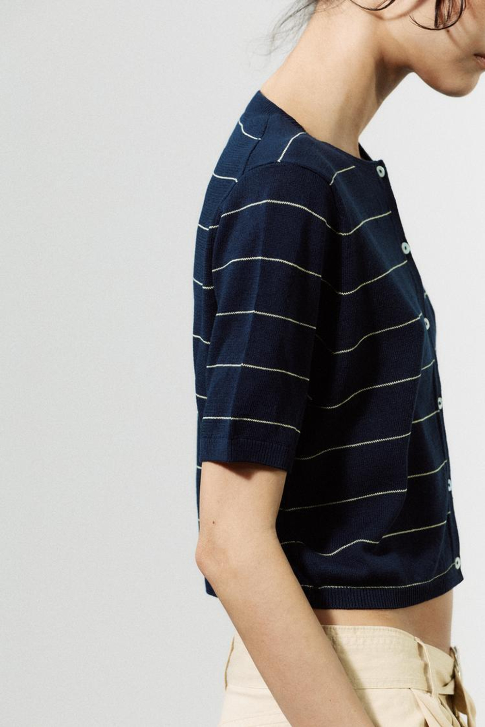 ZARA УКОРОЧЕННЫЙ КАРДИГАН В ПОЛОСКУ, ПОЛОСКИ