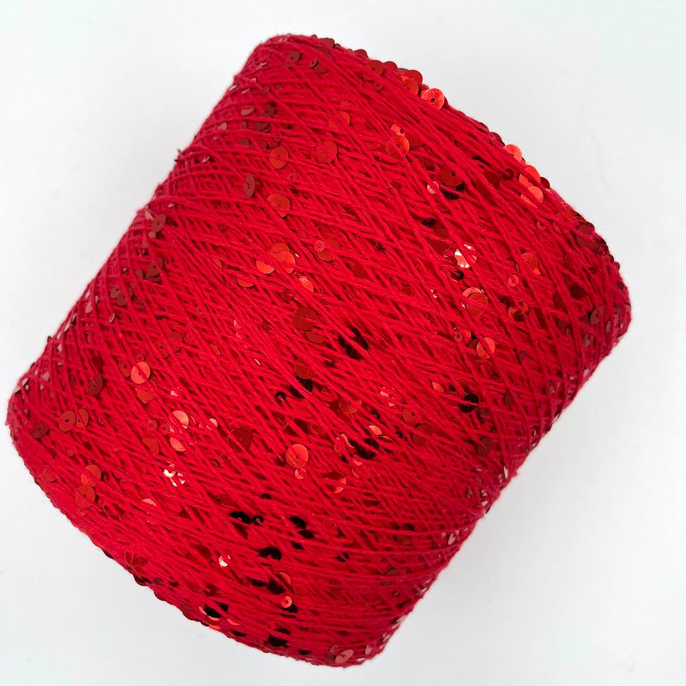 Королевские пайетки (3 и 6 мм), хлопок 100%, 330 м в 100 г , red