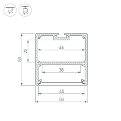 Профиль SL-LINE-5050-3000 BLACK (Arlight, Алюминий) 036255