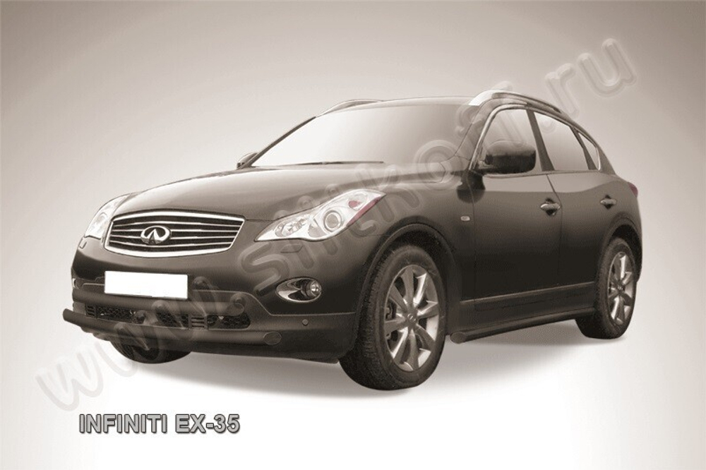 Защита переднего бампера (нержавейка) Infiniti FX-35 FX-50 (2008-2012) d76 (черный)