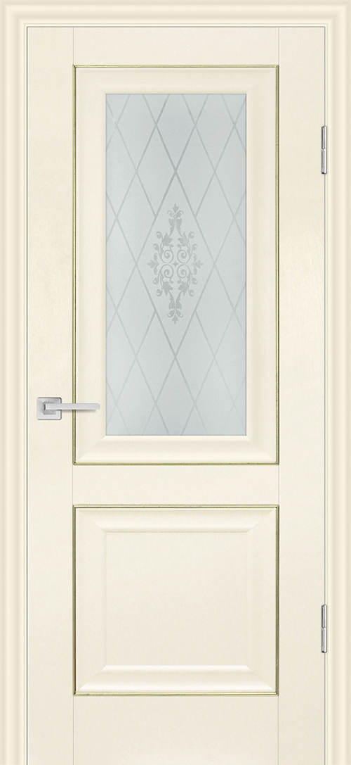 Дверь PSB-27 / Цвет Ваниль / Сатинат, пескоструйная обработка / Двери PROFILO PORTE