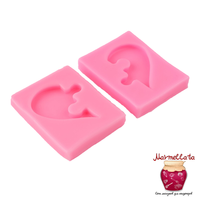 Молд силиконовый "Половинки", 7*7*1 см