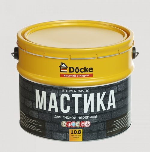 Мастика для гибкой черепицы 10л (10,8 кг) Döcke