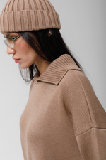 Шапка с отворотом (бежевый)
