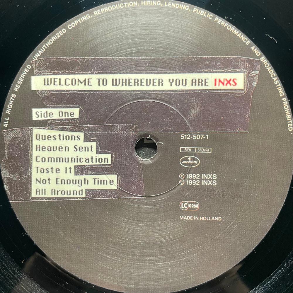 INXS ‎– Welcome To Wherever You Are (Голландия 1992г.)