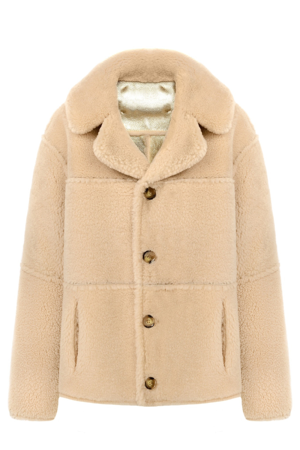 Двусторонняя золотая шуба-дублёнка