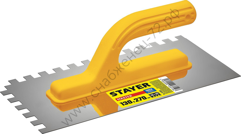 STAYER 130х270 мм, зуб 10х10 мм, Штукатурная гладилка, MASTER (08012-10)