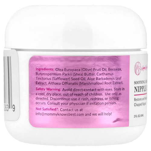 Mommy Knows Best, Успокаивающий, органический крем для сосков, 60 мл (2 жидк. унц.)