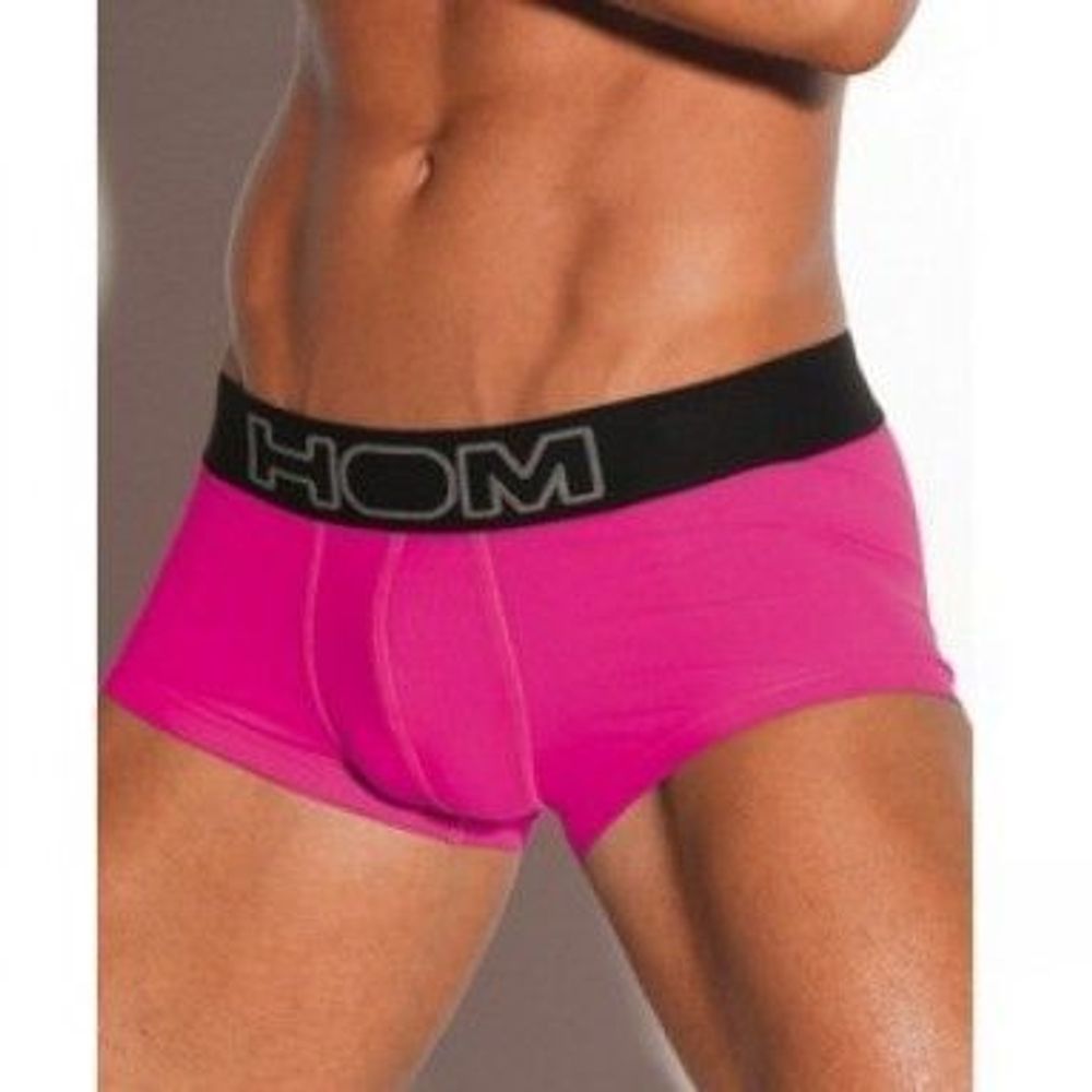 Мужские трусы боксеры  розовые с черной резинкой HOM Night Therapy Trunk Pink