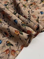 Шелк Loro Piana карамельный с цветочным принтом