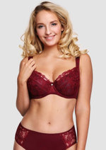 Бюстгальтер с уплотненными чашками на каркасах (Размер: 105E) (Цвет: бордовый)