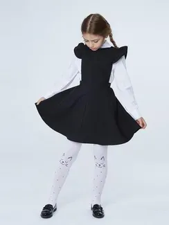 Школьный сарафан, цвет черный, рост 128