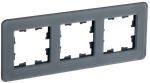 BRITE Рамка 3-местная РУ-3-2-Бр стекло графит RE IEK