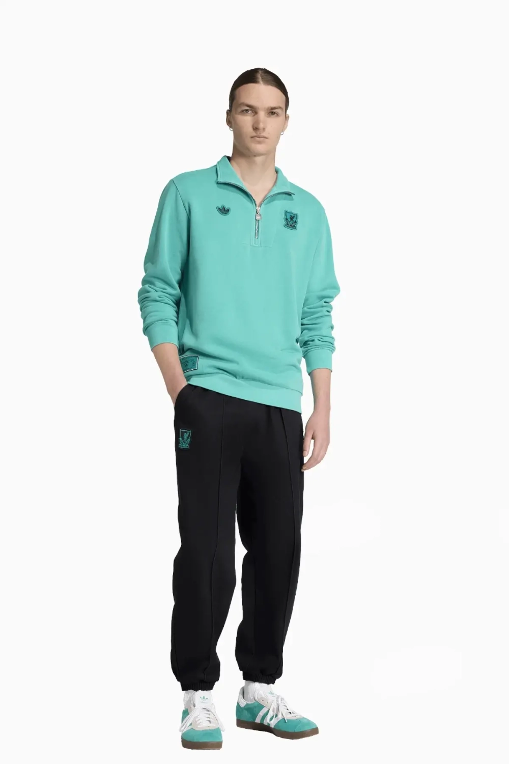 Кофта adidas Liverpool FC 25/26 Terrace Icons Half-Zip - бирюзовый