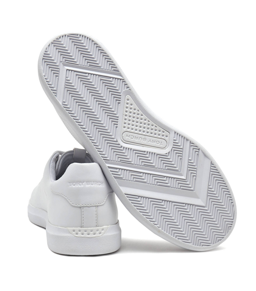 Кожаные кроссовки double t howell court TORY BURCH - белый(149728)