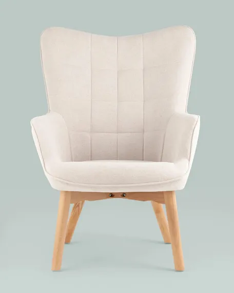 Кресло Contour, белая обивка тедди