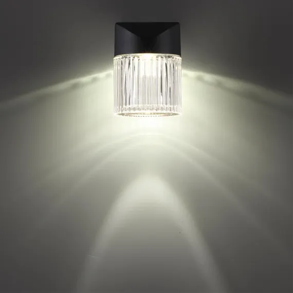 359291 STREET NT24 000 черный Светильник ландшафтный настенный IP65 LED 7W 4000K 175-265V ESTIMA
