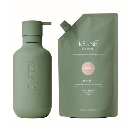 Keune So Pure Набор ПОЛИРУЮЩИЙ (кондиционер 1000 мл+флакон+коробка+ шубер+ пакет)