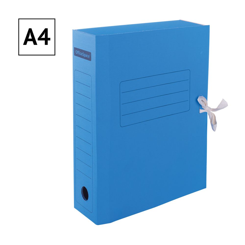 Папка архивная на завязках 75мм, микрогофрокартон, Спейс, синяя