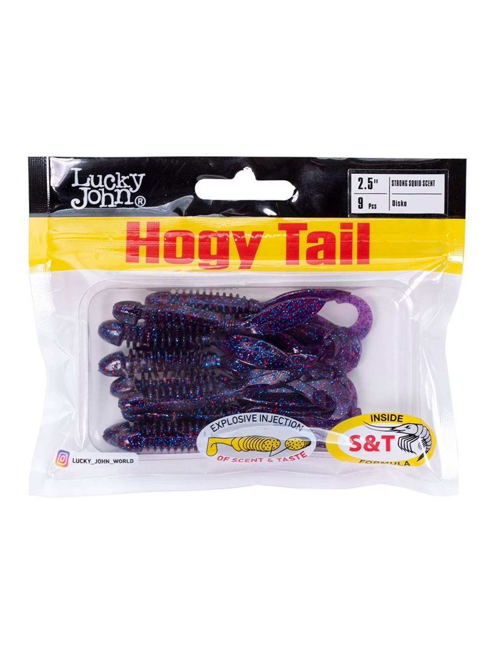 Твистеры съедобные искусственные LJ Pro Series Hogy Tail 2,5in (06.35)/S19 9 шт. в упак.