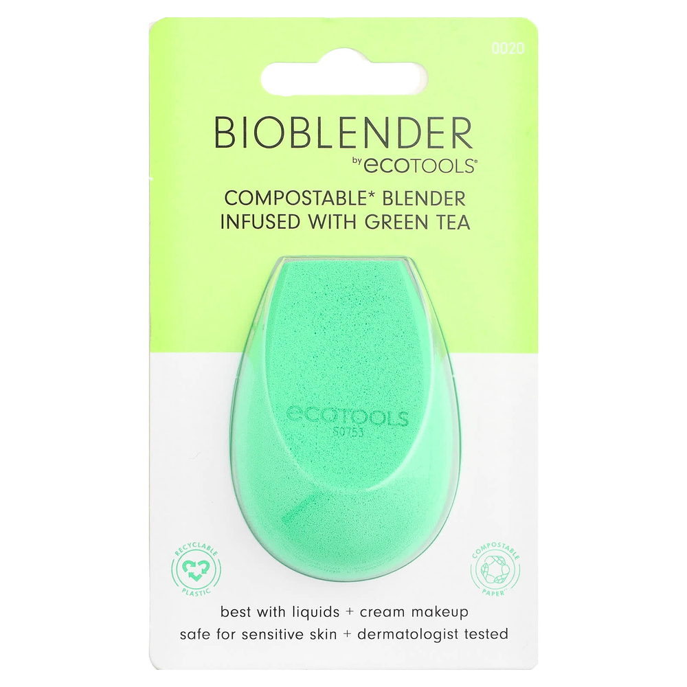 EcoTools, Bioblend, биоразлагаемый блендер с зеленым чаем, 1 спонж