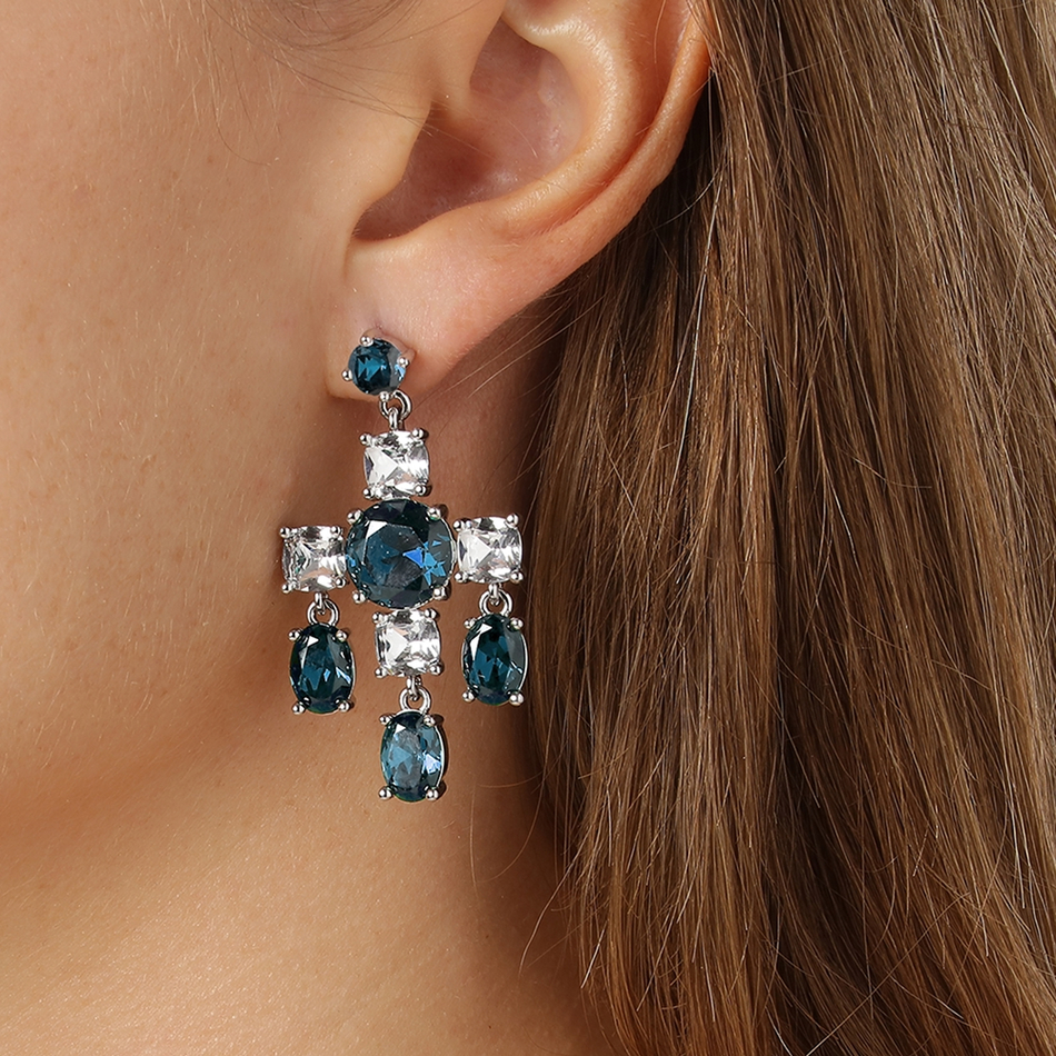 Серьги Dyrberg Kern LEONORA SS ROYAL BLUE / CRYSTAL 430124