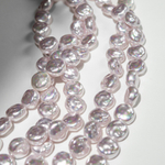 Хрустальный жемчуг в форме монетки, розовый, 13мм