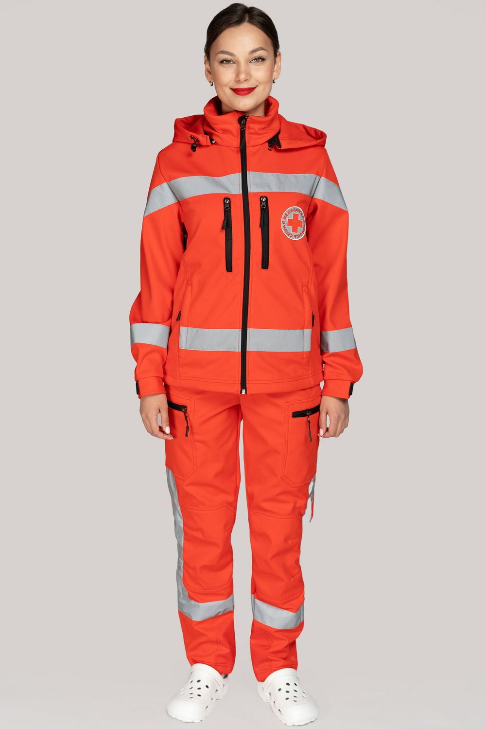 Куртка демисезонная женская Скорая помощь MedicLine SOFTSHELL красная