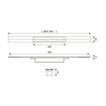 Профиль для душа TECEdrainprofile сатин, 800 мм